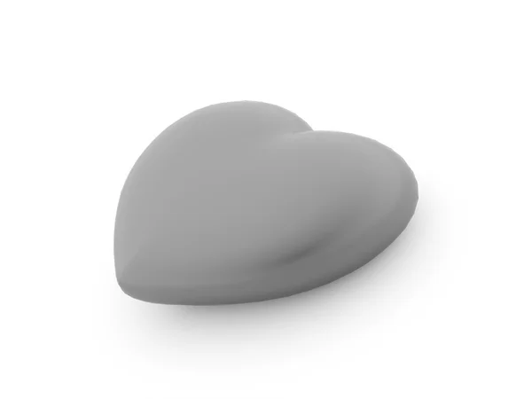 A silver heart isolated — Stock Photo, Image