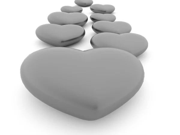 A silver heart isolated — Stock Photo, Image