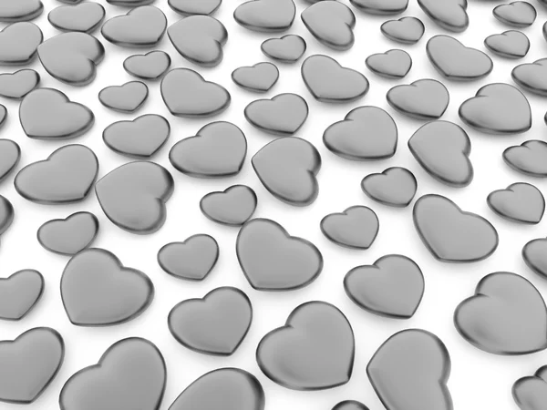Een zilveren hart geïsoleerd — Stockfoto