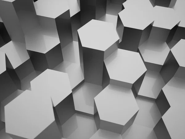 Silver hexagonal background texture — Stock Photo, Image