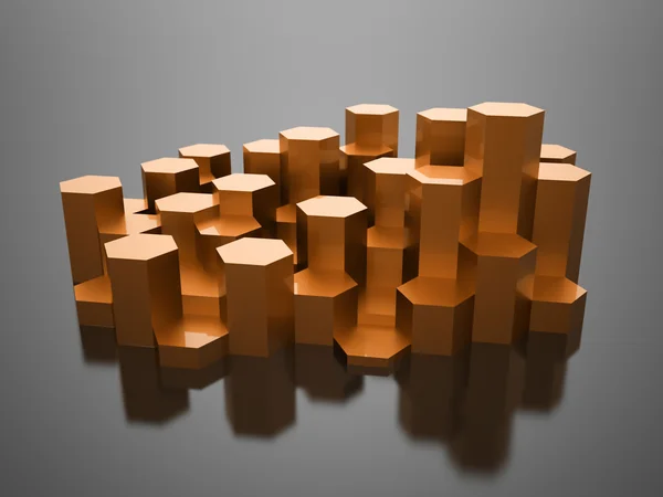Textura de fundo hexagonal laranja — Fotografia de Stock