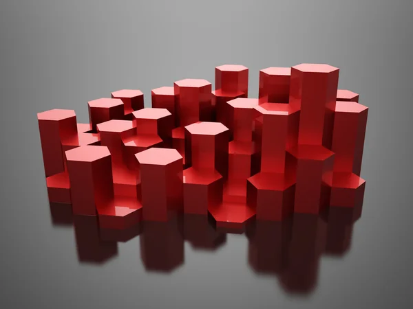 Textura de fondo hexagonal rojo — Foto de Stock