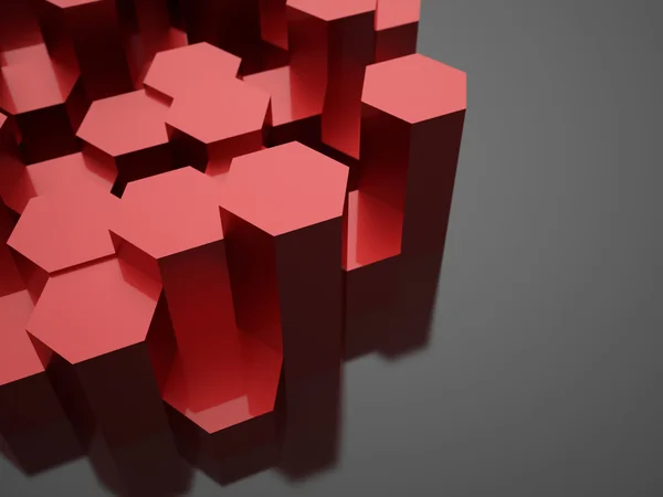 六角形の赤い背景テクスチャ — ストック写真