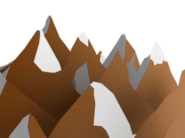 Abstrato da montanha renderizado em fundo branco — Fotografia de Stock