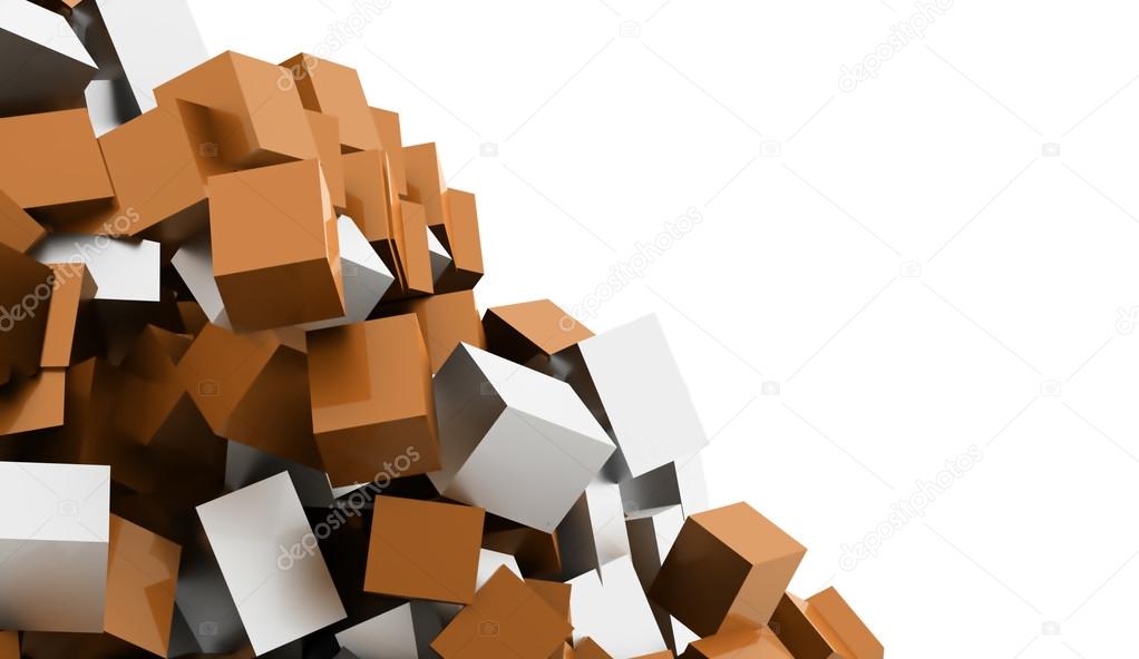 Abstract geometric cubes background rendered