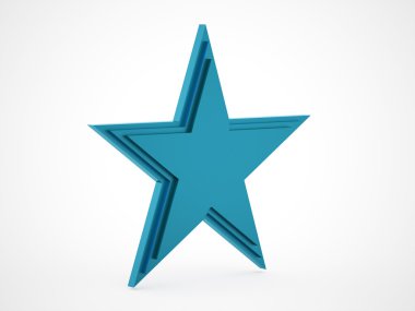 Yıldız izole üzerinde beyaz arka plan render