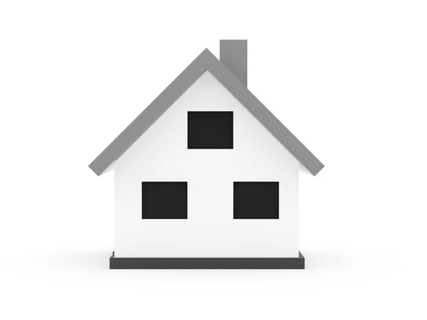 A small houses with silver roof on a white background — Stock Photo, Image