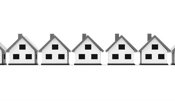 A small houses with silver roof on a white background — Stock Photo, Image