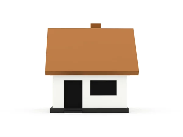 A small houses with orange roof on a white background — Stock Photo, Image