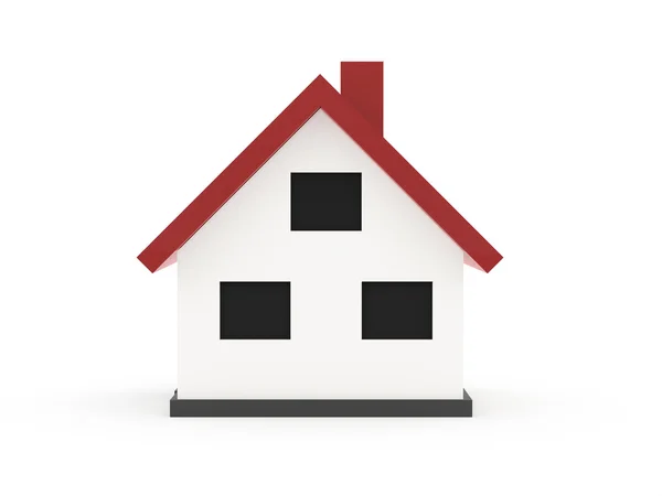 A small houses with red roof on a white background — Stock Photo, Image