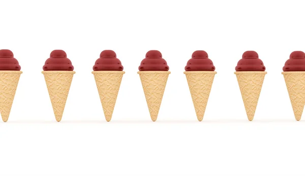 アイスクリーム赤白で隔離 — ストック写真