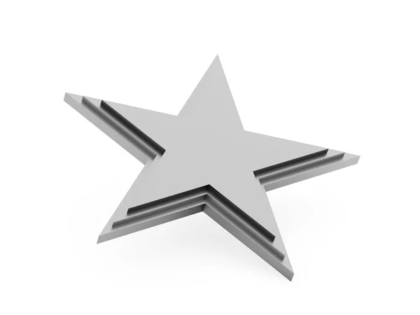 Gwiazda renderowane na białym tle na białym tle — Zdjęcie stockowe