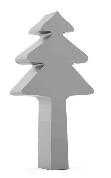 Kerstboom-abstract gesmolten geïsoleerd op witte achtergrond — Stockfoto