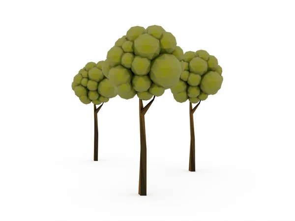 Árvores 3D renderizar isolado — Fotografia de Stock