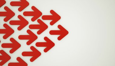 Kırmızı oklar iş kavramı 