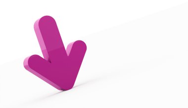 Beyaz arka plan üzerinde izole pembe Tek Kişilik okları