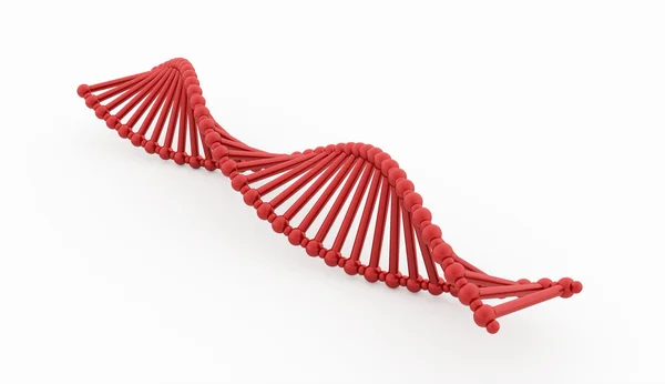 Molecole di DNA rosso rese isolate su bianco — Foto Stock