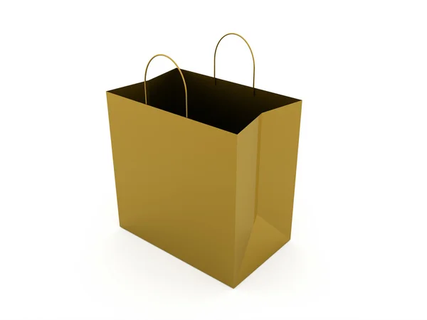 Shopping bag grigio isolato su bianco — Foto Stock