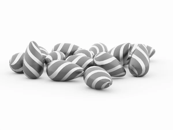 Oeufs de Pâques noir et blanc concept — Photo