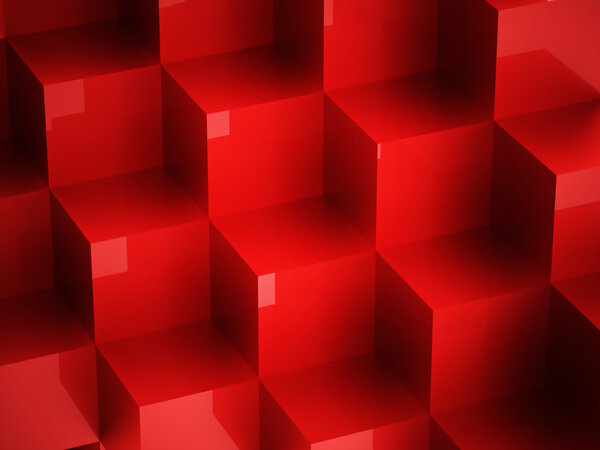 Red abstract business cubes concept rendered