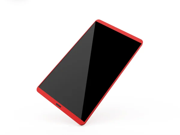Röd mobiltelefon återges isolerade — Stockfoto