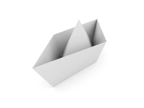 Barco de papel renderizado isolado em branco — Fotografia de Stock