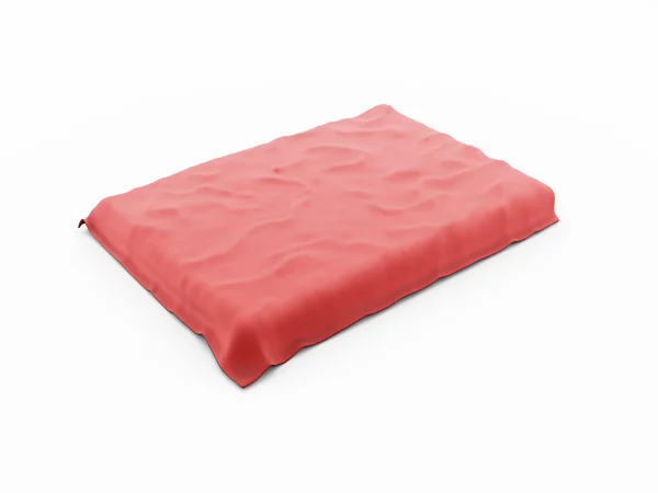 Linge de lit rouge isolé sur blanc — Photo