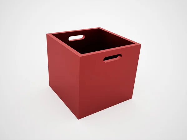 Rote offene Box gerendert — Stockfoto