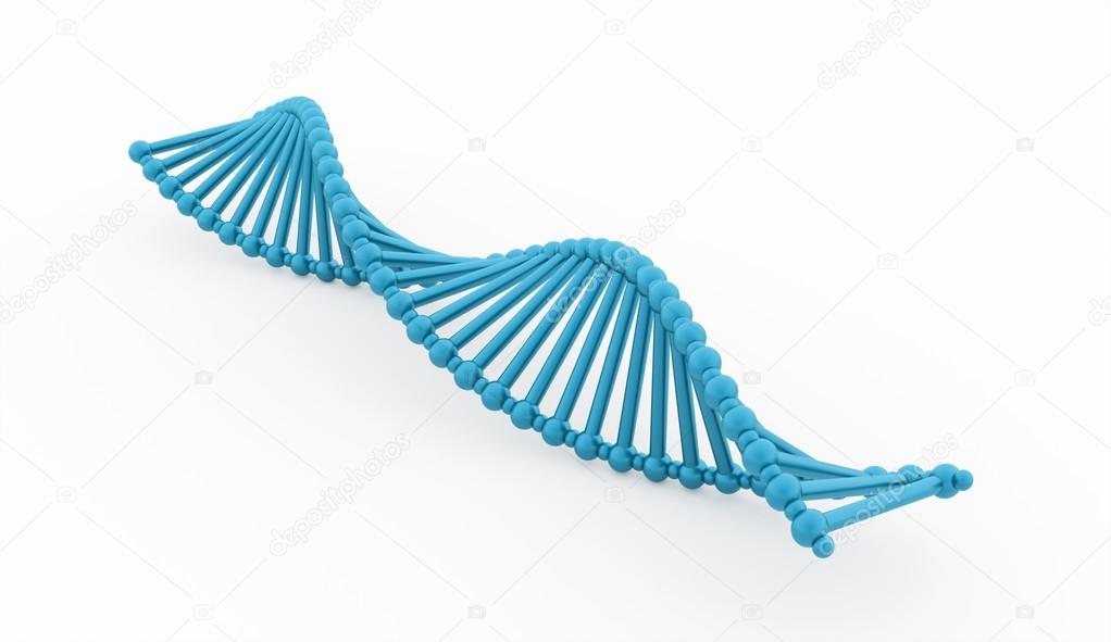Blue DNA concept isolated on white 