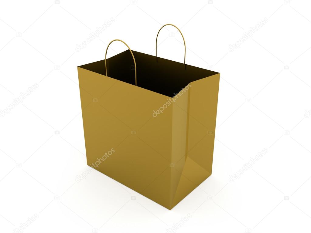 Gray shopping bag isolated on white 