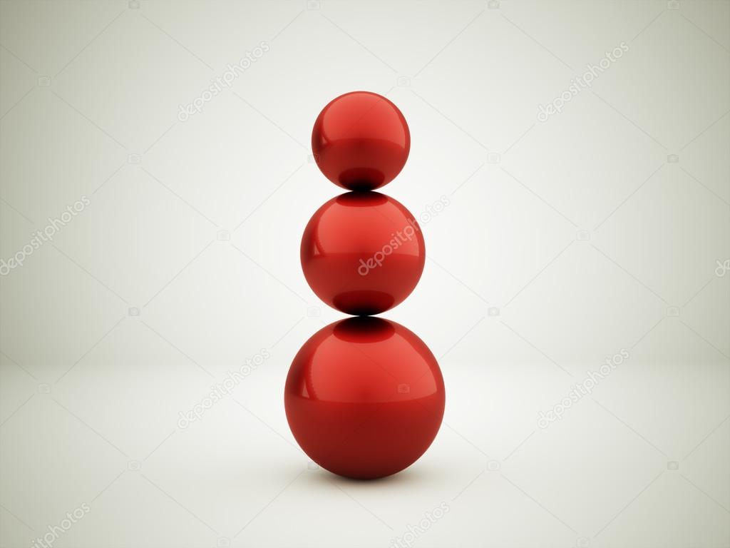 Three red sphere concept 