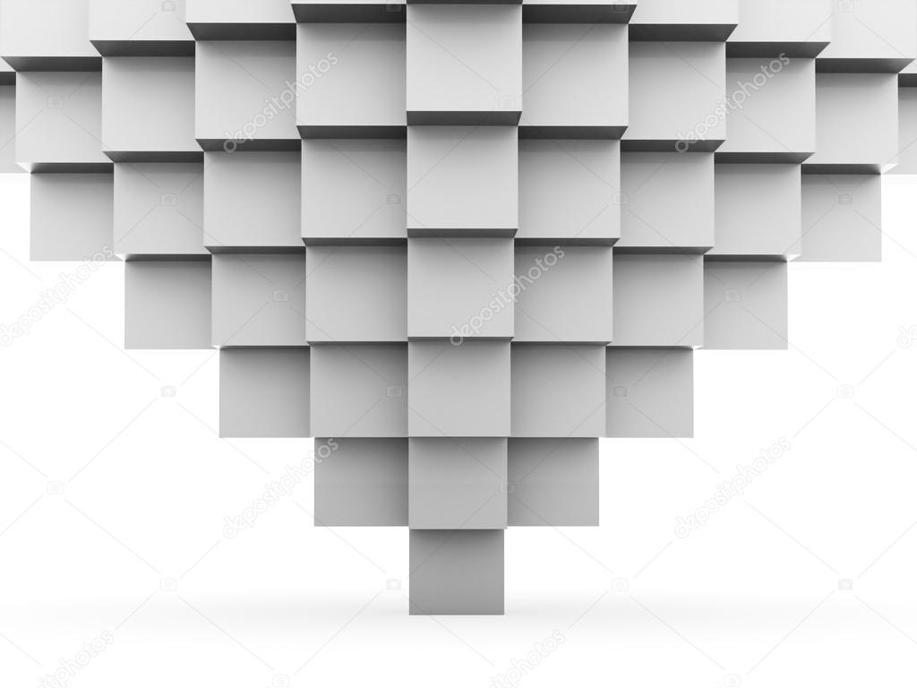 Black and white abstract cubes background  