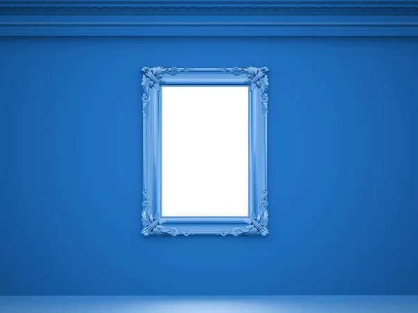 Mirror on vintage concept on blue — Stock Photo, Image