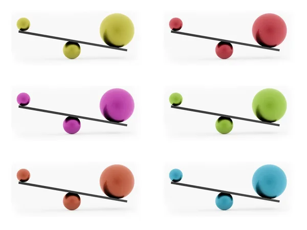 Someone balance spheres colored isolated — Stock Photo, Image