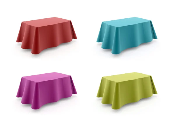 Quattro tavoli colorati isolati su bianco — Foto Stock