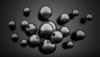 Siyah küreler render 