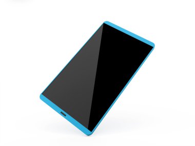 Mavi cep telefonu üzerinde beyaz izole  