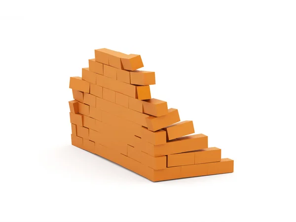 Orange crash brick wall — Stock Photo, Image