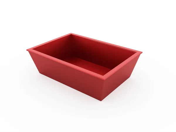 Red bowl rendered isolated on white — Stock Photo, Image