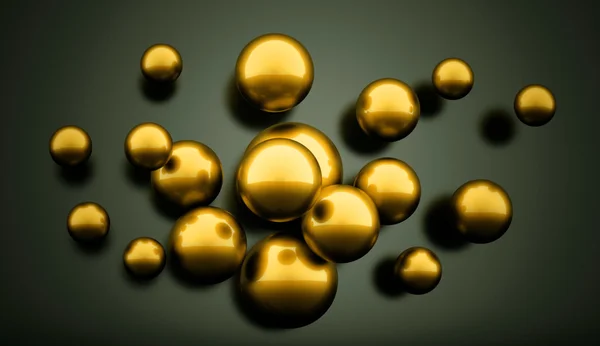 Gold abstract sphere concept rendered — Stock Photo, Image