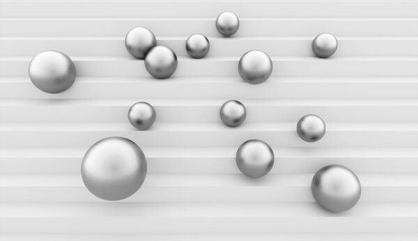 Silver abstract sphere concept rendered 