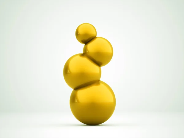 Yellow spheres rendered — Stock Photo, Image