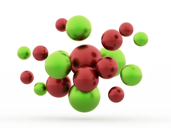緑と赤の抽象球の概念 — ストック写真