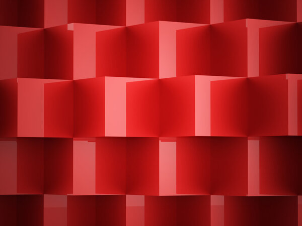 Red abstract cubes business concept background rendered
