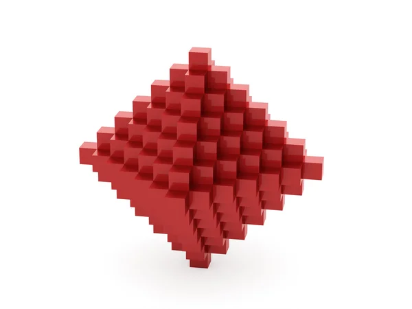Red cubes concept rendered on white — Stock Photo, Image