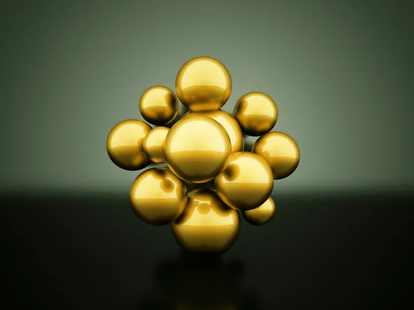 Concepto esfera abstracta oro renderizado — Foto de Stock