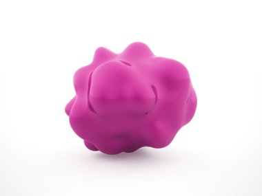 Pembe bakteri hücre üzerinde beyaz izole