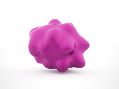 Pembe bakteri hücre üzerinde beyaz izole 