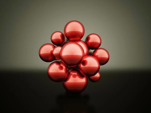 Abstract red sphere background rendered — Stock Photo, Image