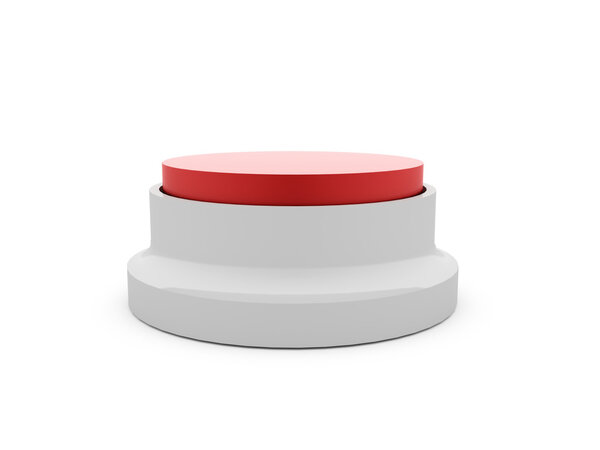 Red signal button rendered isolated 